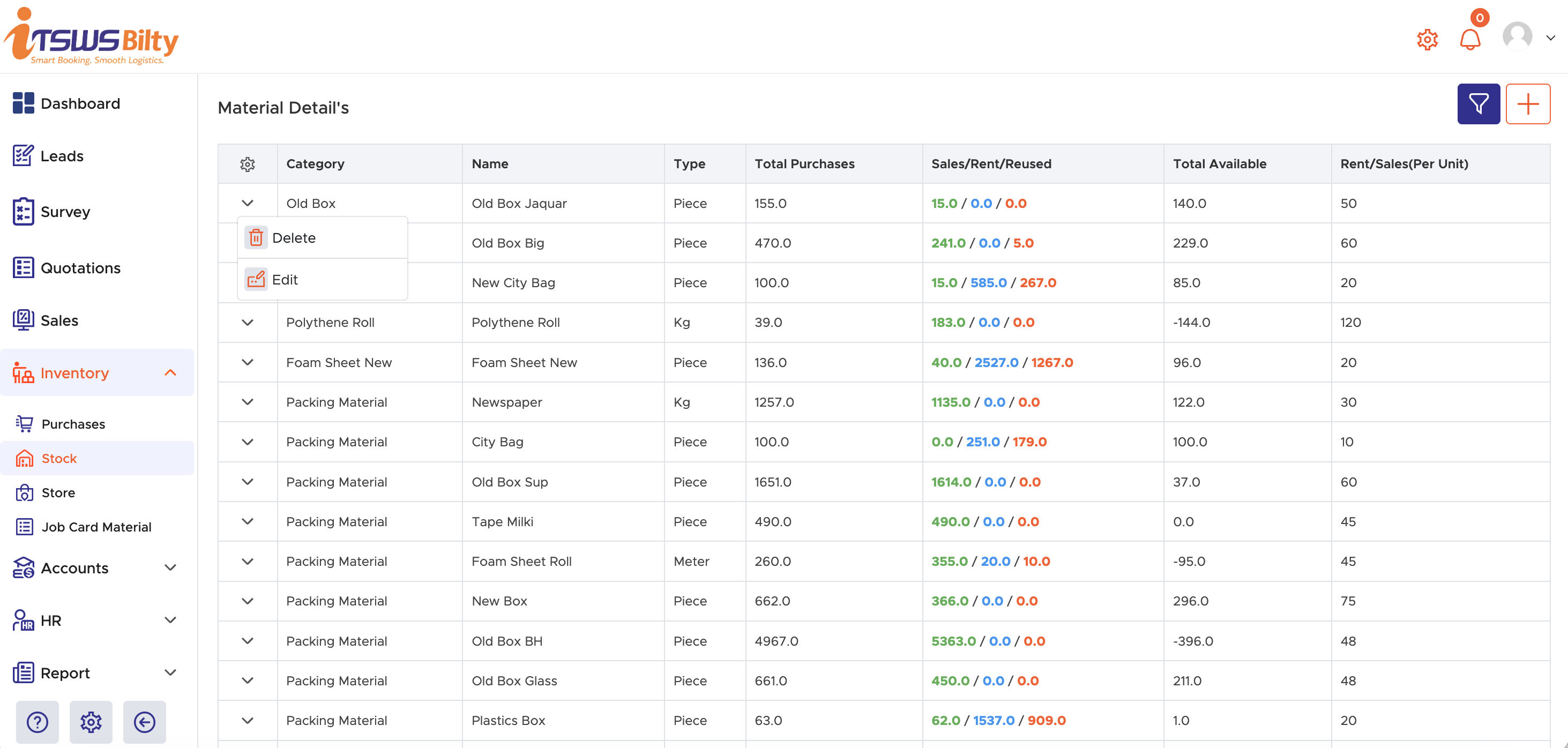 ITSWS Bilty Inventory Management System